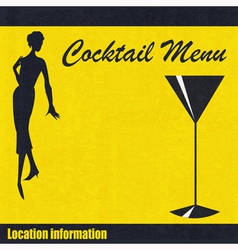 Vintage Cocktail Menu Background vector image