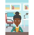 Woman using three D pen vector image