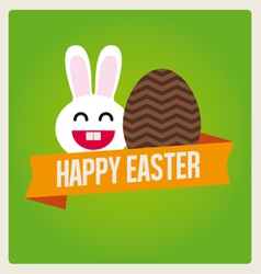 Happy easter cards bunny egg vector image