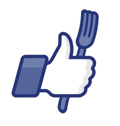 Thumbs Up symbol icon with fork vector image