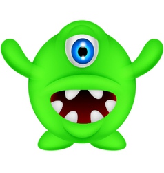 Funny green monster vector image