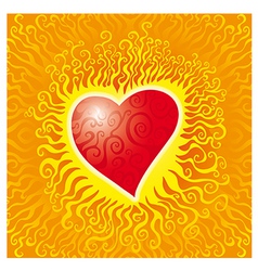 Flames heart vector image