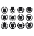 Medieval shields and laurel wreath collection vector image