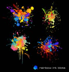 Rainbow ink blots vector image