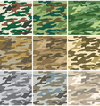 Camouflage seamless patterns vector image