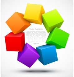 Colored cubes 3D vector image