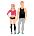 Man and woman in fitness clothes Man and woman in fitness clothes vector image