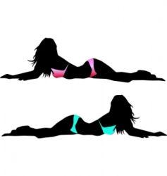 Girl in bikini vector image