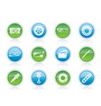 Realistic car parts and services icons vector image