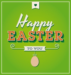 Happy easter card with retro vintage typography vector image