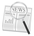 Newspaper with magnifying glass vector image