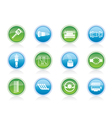 Realistic car parts and services icons vector image
