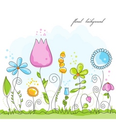 Summer floral background vector image