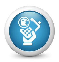 Blue glossy icon vector image