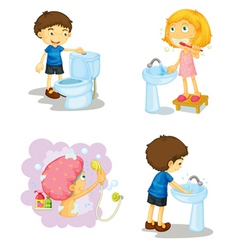 Kids and bathroom accessories vector image