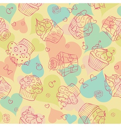 Cupcake seam vector image