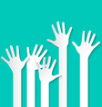 Voting Hand - Paper Cut Palm Hands Set on Re vector image
