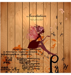 Retro Fairy Invitation Card vector image
