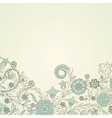 Vintage background with doodle flowers vector image