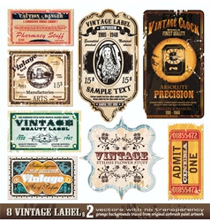 Vintage labels collection set vector image