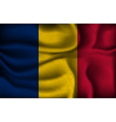 Crumpled flag of Chad on a light background vector image