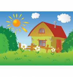 Rural cottage vector image