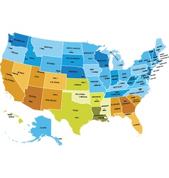 Usa map with names of states vector image