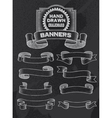 Chalkboard Banner and Ribbon Design Set vector image