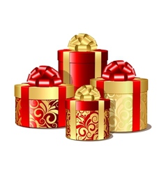 Red and gold gift boxes vector image