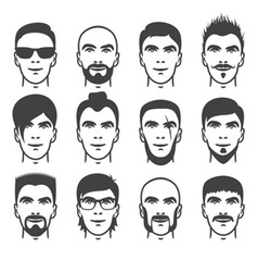 Man faces set Man faces set vector image