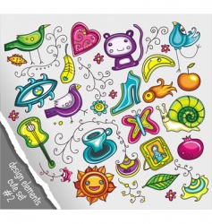 Doodle design elements vector image