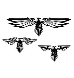 Heraldry eagle symbols and tattoo vector image