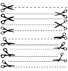 Vector set of cutting scissors vector image