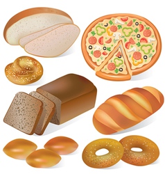 Bread and bakery set vector image