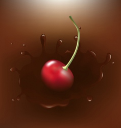 Chocolate dipped cherry Chocolate dipped cherry vector image