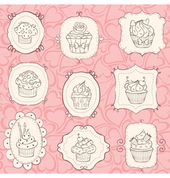 Frames cupcakes vector image