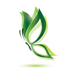 Green butterfly ecology concept isolated symbol vector image