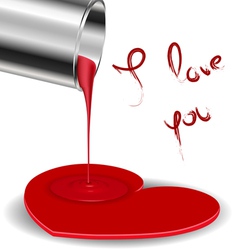 Spilled paint forming a heart vector image
