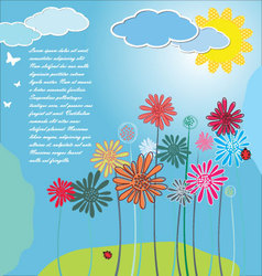 Cute spring background vector image