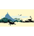 Wild jungle animals on the statue in Brazil vector image