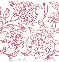 Peony seamless pattern vector image