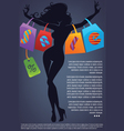 Commercial background with girl silhouette and sho vector image