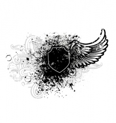 Shield and wings vector image