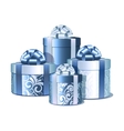 Silver and blue gift boxes Silver and blue gift boxes vector image