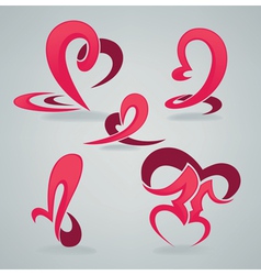 Hearts and kiss vector image