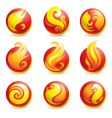Fire icons vector image