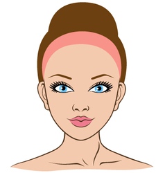 Woman face closeup vector image