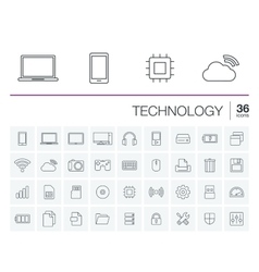 Digital technology icons vector image