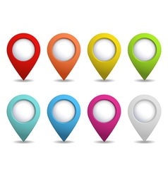 Set of bright map pointers vector image