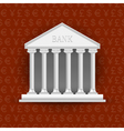 Bank building on background of symbols currency vector image
